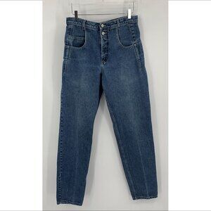 Guess Jeans vintage tapered leg denim blue triangle green logo men 90s 80s 32